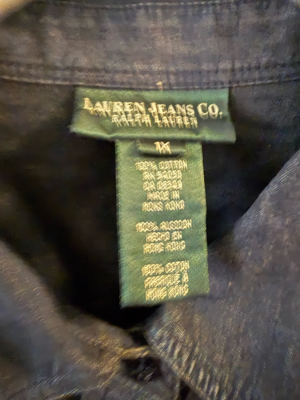 Ralph Lauren Dark Denim Button-Up Top - Picture 2 of 10